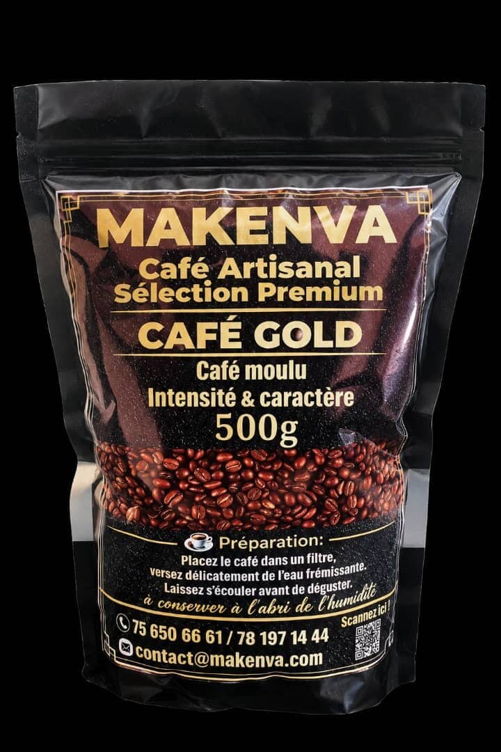 Sachet Café Gold MAKENVA 500 g, café moulu, intensité et caractère