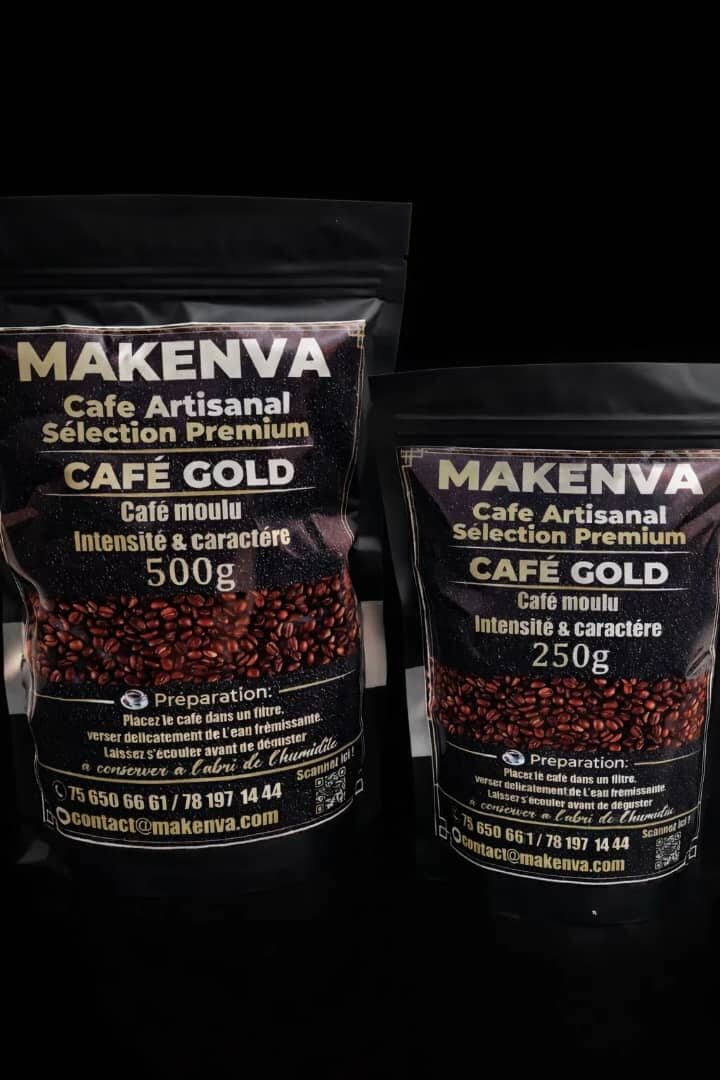 Sachets Café Gold moulu MAKENVA 500 g et 250 g